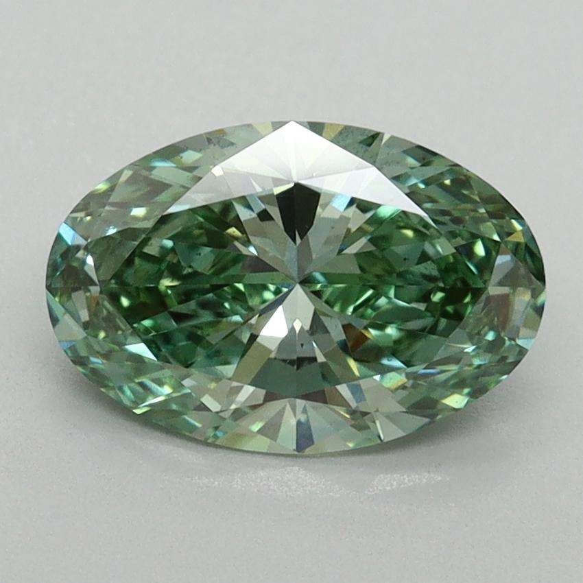 1.59 Ct. Fancy Vivid Green Oval Lab Grown Diamond