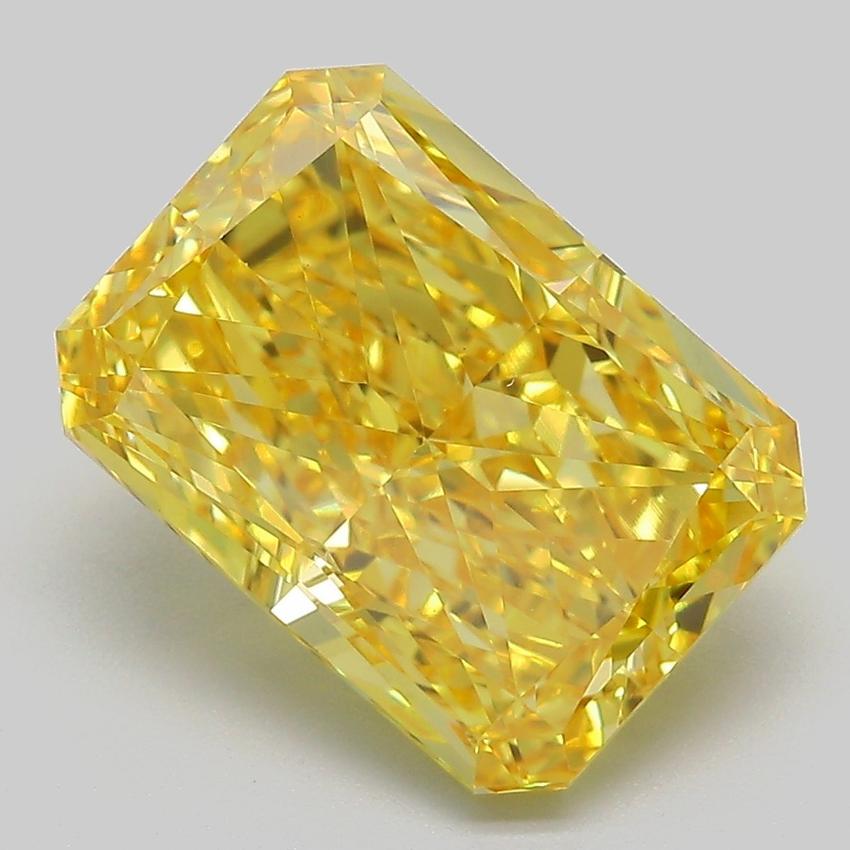 5.05 Ct. Fancy Vivid  Yellow Radiant Lab Grown Diamond