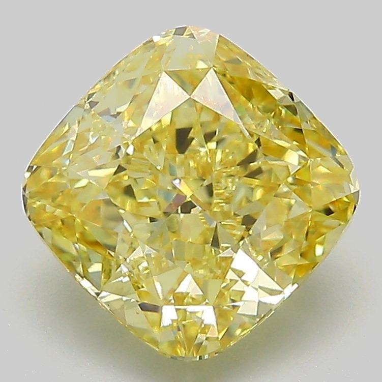 3.02 Ct. Fancy Intense Yellow Cushion Lab Grown Diamond