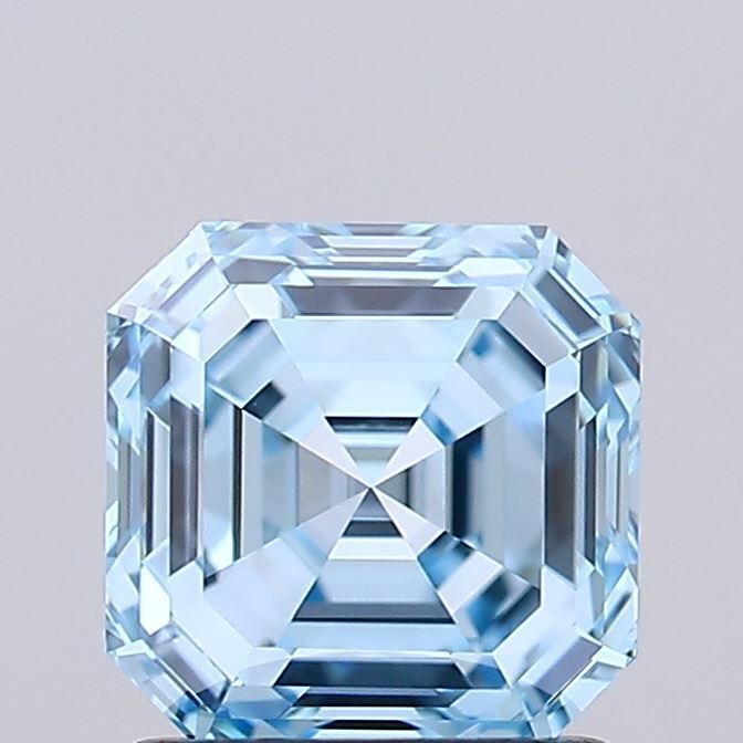 1.38 Ct. Fancy Vivid Blue Asscher Lab Grown Diamond