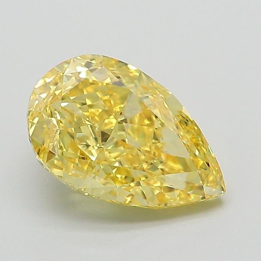 2.10 Ct. Fancy Vivid Yellow Pear Lab Grown Diamond