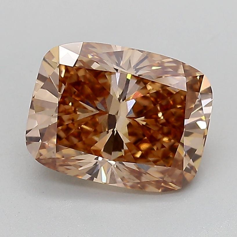 3.04 Ct. Fancy  Brown Cushion Lab Grown Diamond