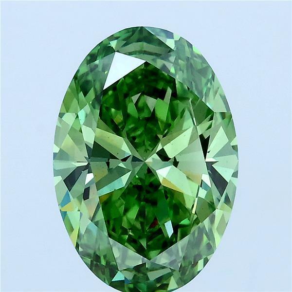 3.00 Ct. Fancy Vivid Green Oval Lab Grown Diamond