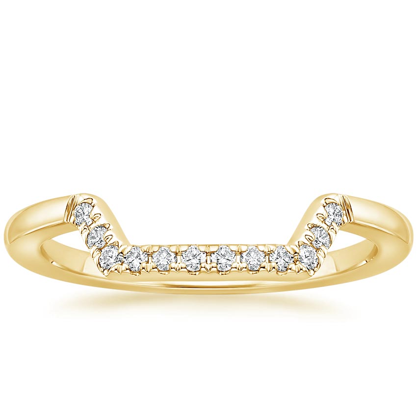 Yellow Gold Stackable Square Nesting Diamond Ring 