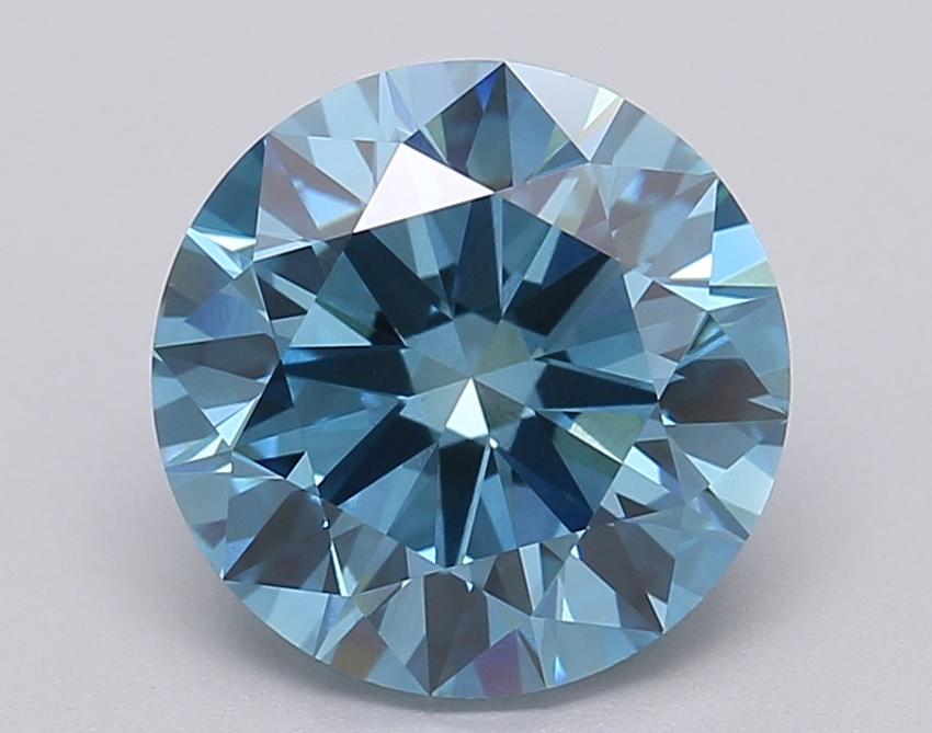 2.52 Ct. Fancy Vivid Blue Round Lab Grown Diamond
