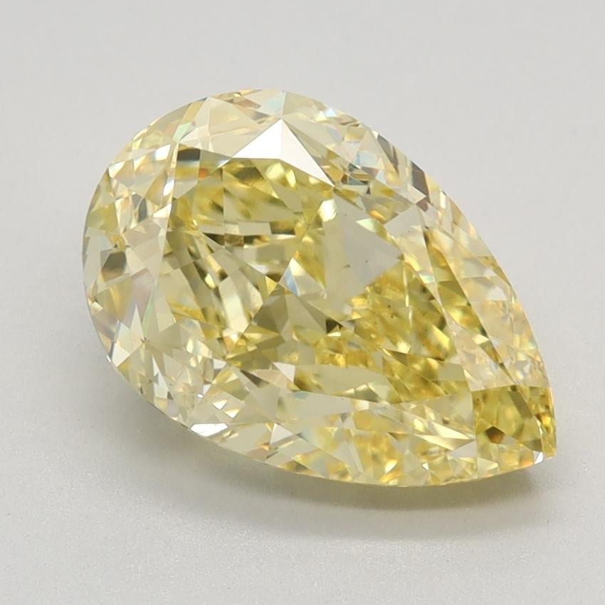 2.90 Ct. Fancy Vivid Yellow Pear Lab Grown Diamond