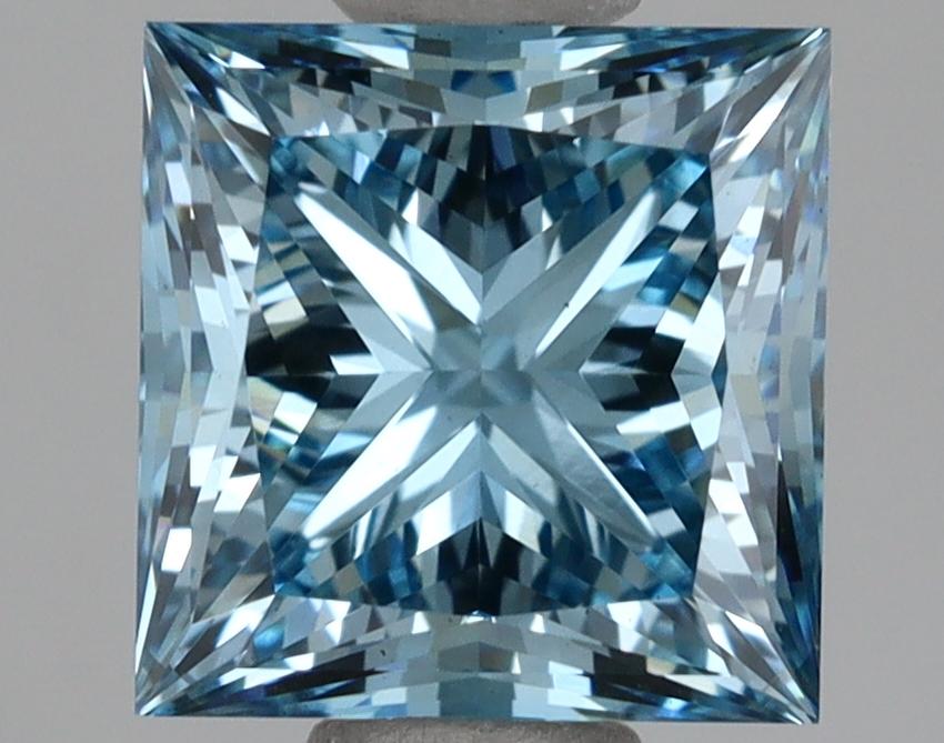 1.65 Ct. Fancy Vivid Blue Princess Lab Grown Diamond