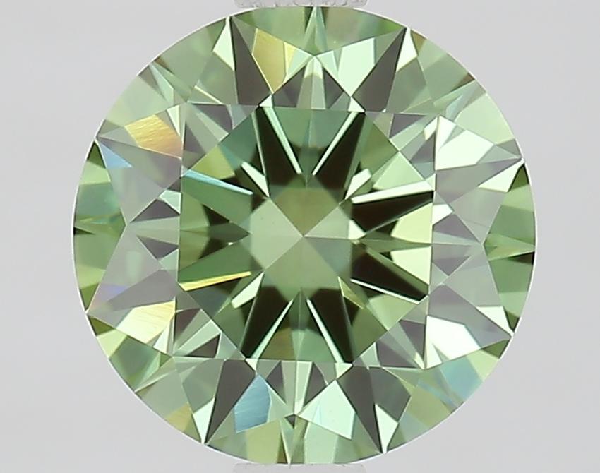 1.62 Ct. Fancy Vivid Green Round Lab Grown Diamond