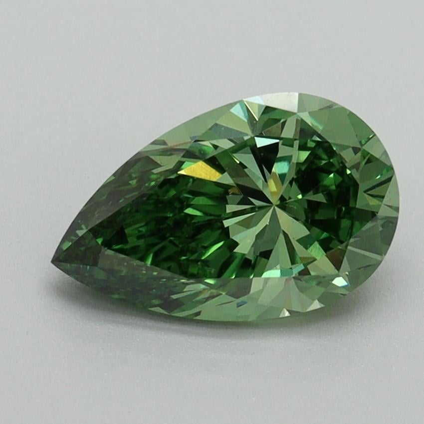 1.47 Ct. Fancy Vivid Pacific Green Pear Lab Grown Diamond