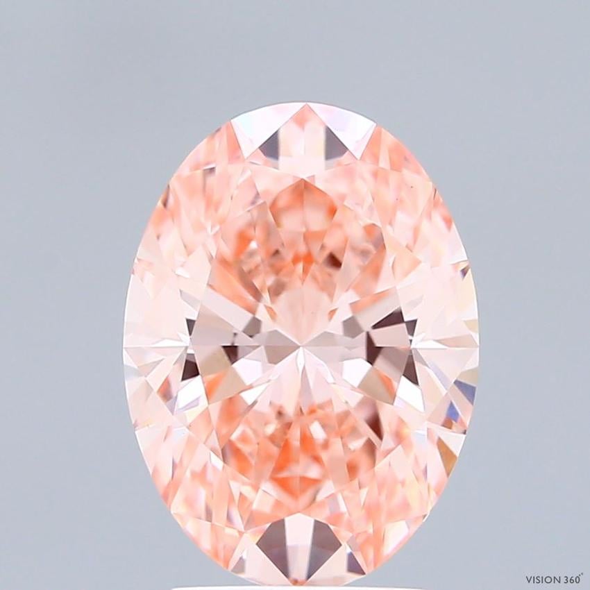 3.01 Ct. Fancy Vivid Pink Oval Lab Grown Diamond