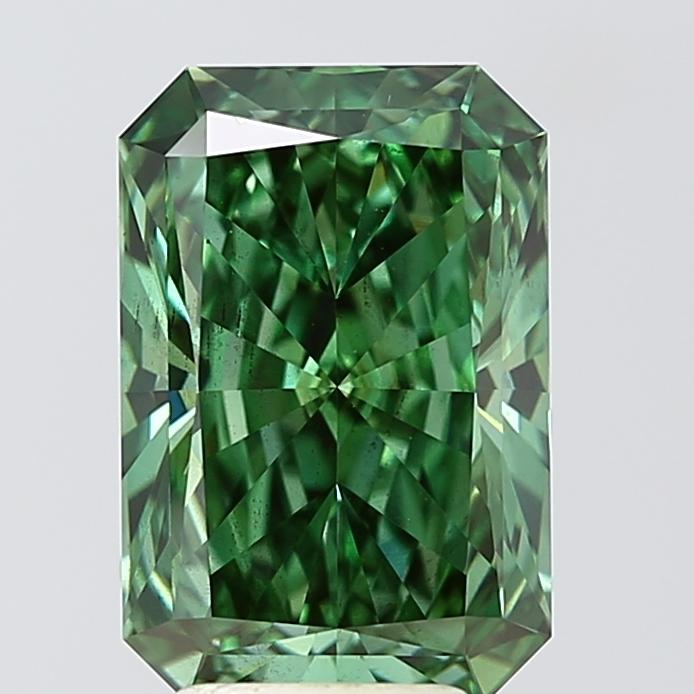 3.77 Ct. Fancy Vivid Green Radiant Lab Grown Diamond