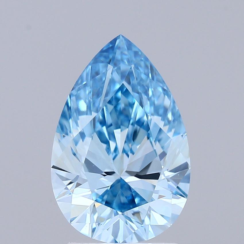 2.09 Ct. Fancy Vivid Blue Pear Lab Grown Diamond