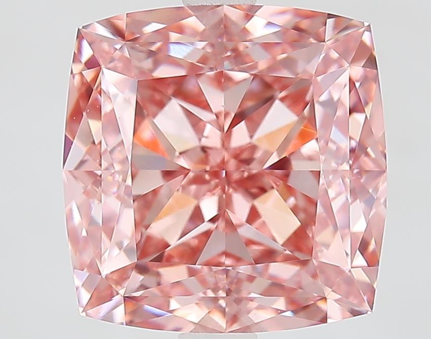 5.16 Ct. Fancy Vivid Pink Cushion Lab Grown Diamond
