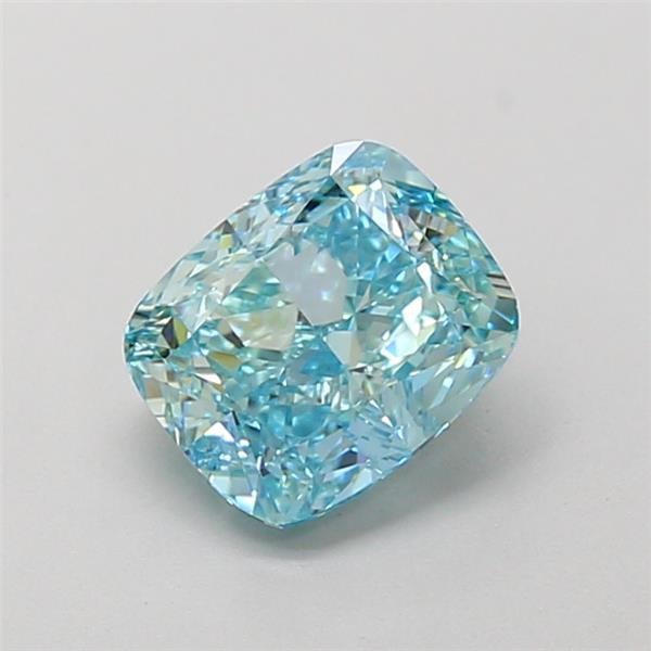 1.55 Ct. Fancy Vivid  Green Cushion Lab Grown Diamond