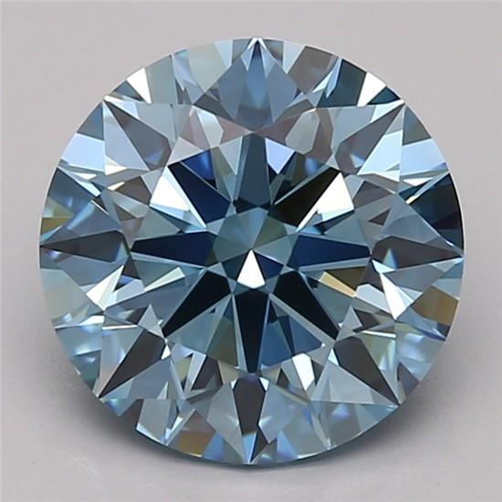 2.77 Ct. Fancy Vivid Blue Round Lab Grown Diamond