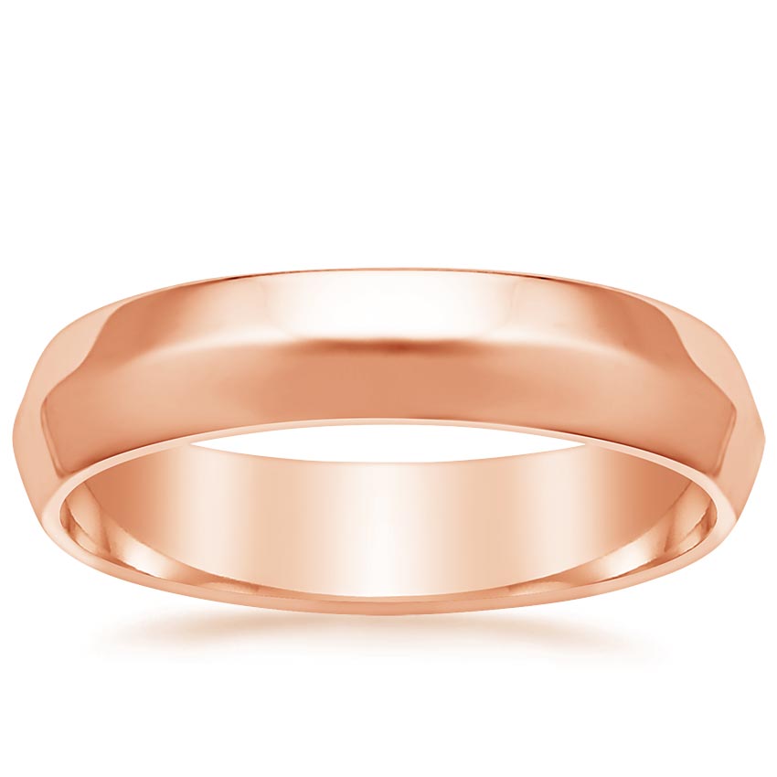 Knife Edge 5mm Wedding Ring in 14K Rose Gold