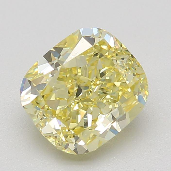 1.51 Ct. Fancy Intense Yellow Cushion Diamond