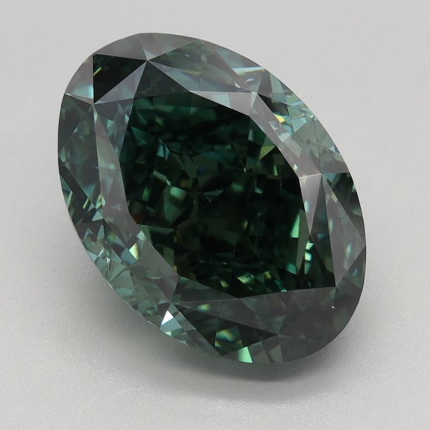3.30 Ct. Fancy Intense Green Oval Lab Grown Diamond