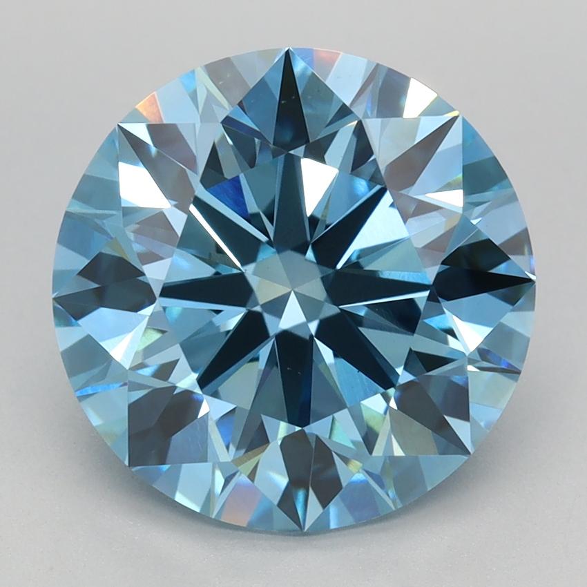 4.03 Ct. Fancy Vivid Blue Round Lab Grown Diamond
