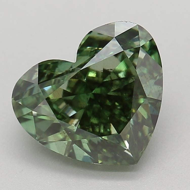 1.47 Ct. Fancy Vivid  Green Heart Lab Grown Diamond