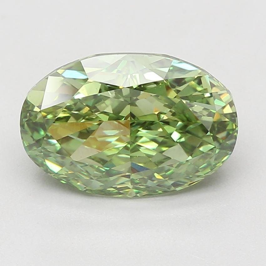 5.02 Ct. Fancy Vivid Green Oval Lab Grown Diamond