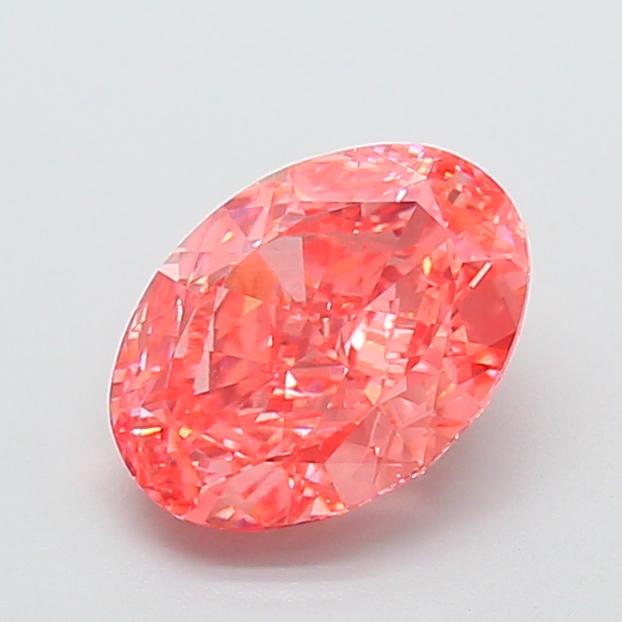 3.05 Ct. Fancy Vivid  Pink Oval Lab Grown Diamond