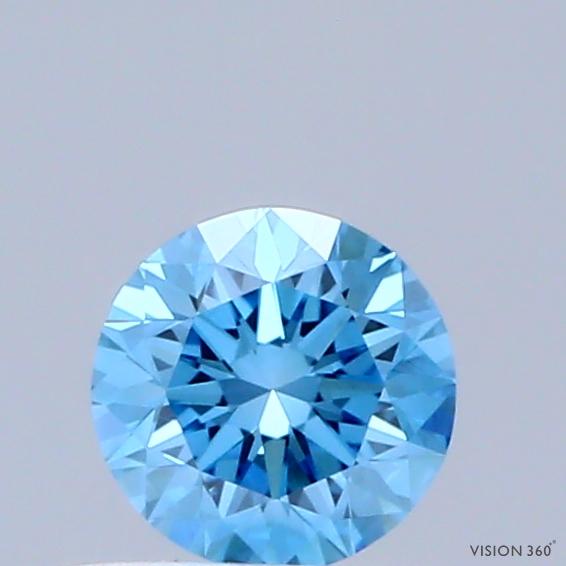 0.31 Ct. Fancy Vivid Blue Round Lab Grown Diamond
