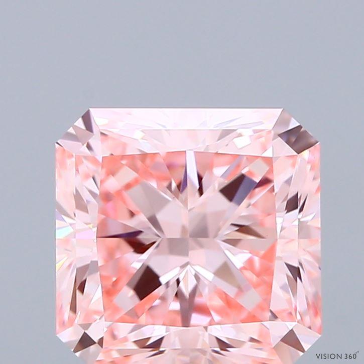 3.05 Ct. Fancy Intense Pink Radiant Lab Grown Diamond