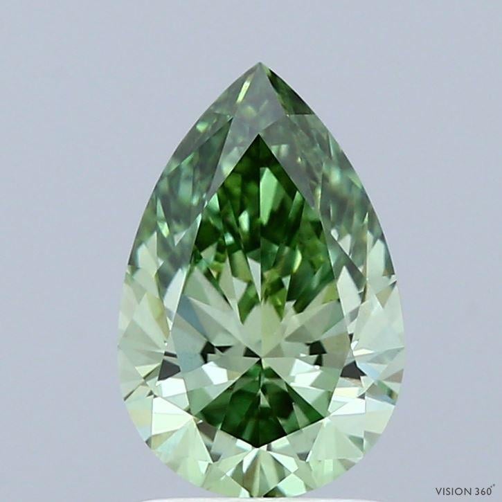 1.50 Ct. Fancy Vivid Green Pear Lab Grown Diamond