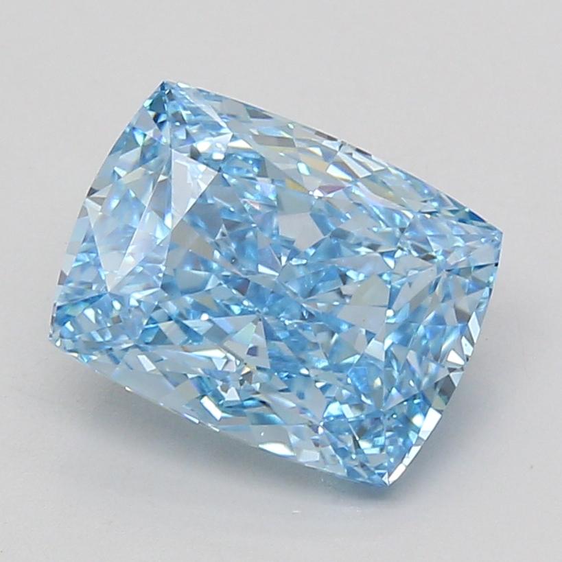 4.08 Ct. Fancy Vivid Blue Cushion Lab Grown Diamond