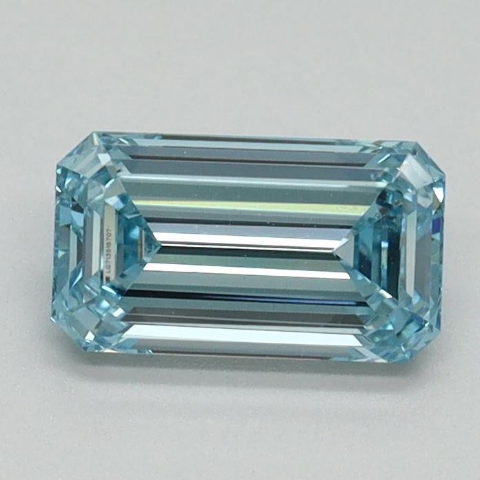 0.91 Ct. Fancy Vivid Blue Emerald Lab Grown Diamond