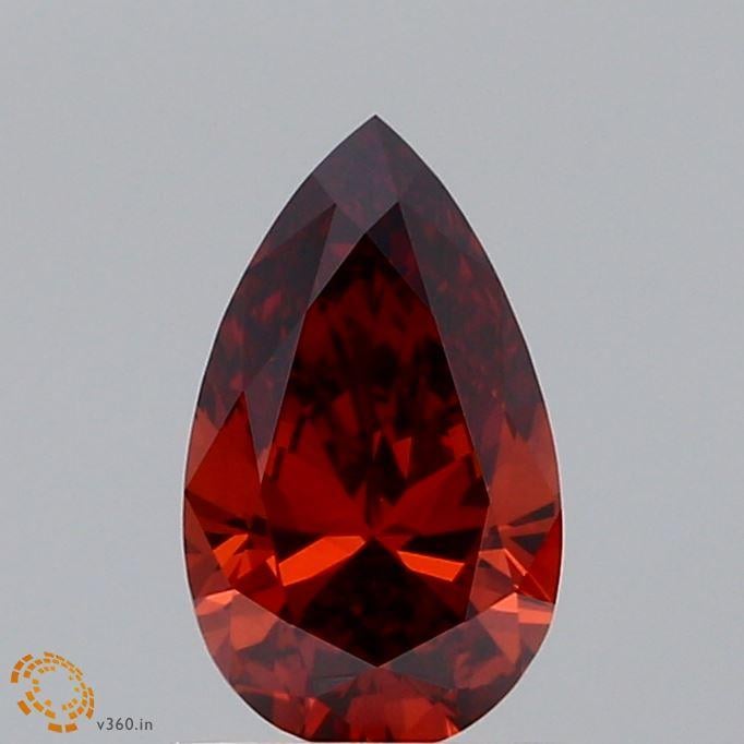 0.90 Ct. Fancy Deep  Orange Pear Lab Grown Diamond