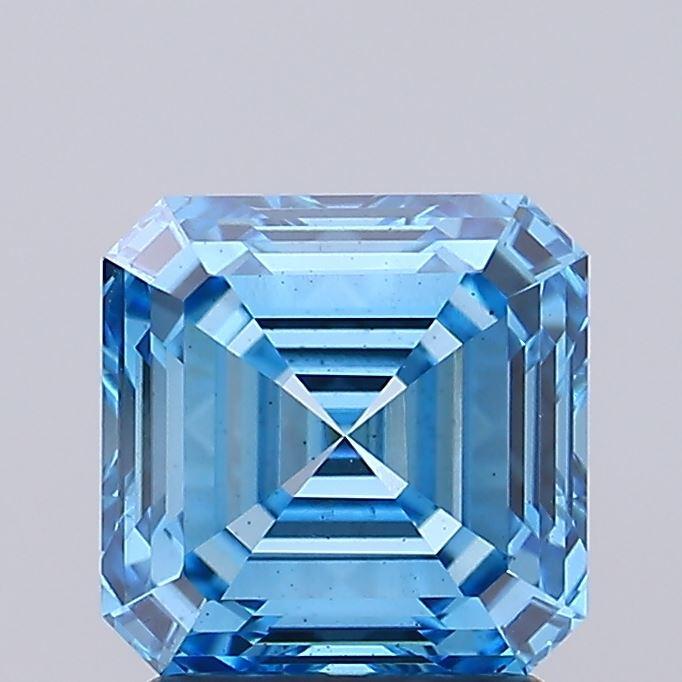 2.27 Ct. Fancy Vivid Blue Asscher Lab Grown Diamond