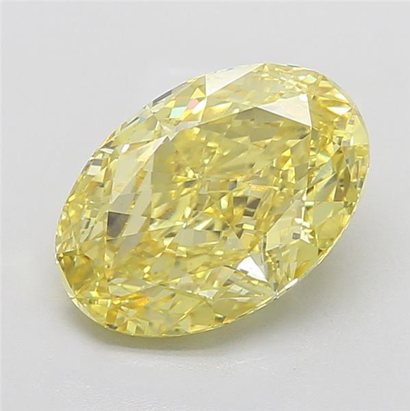 5.14 Ct. Fancy Vivid Yellow Oval Lab Grown Diamond