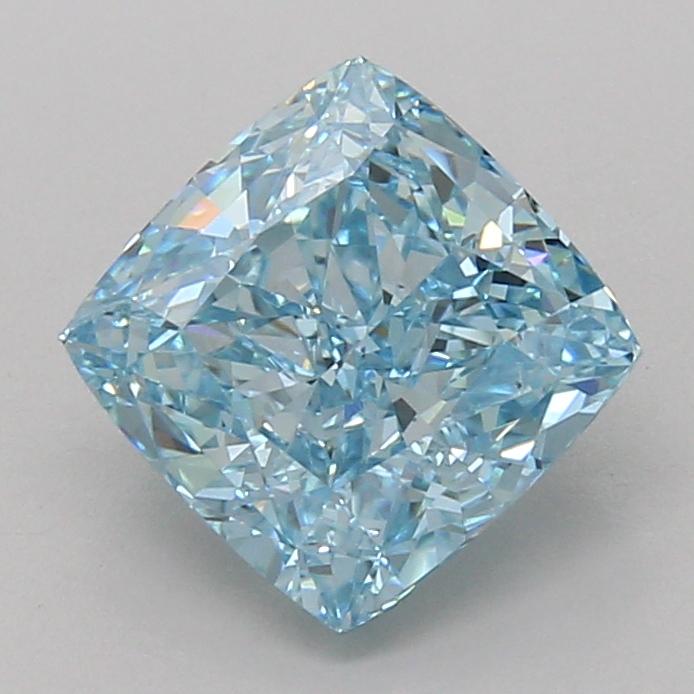 3.08 Ct. Fancy Vivid Blue Cushion Lab Grown Diamond
