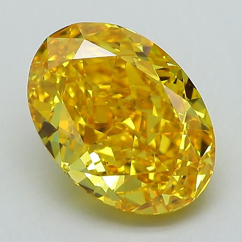 3.31 Ct. Fancy Vivid Yellow Oval Lab Grown Diamond