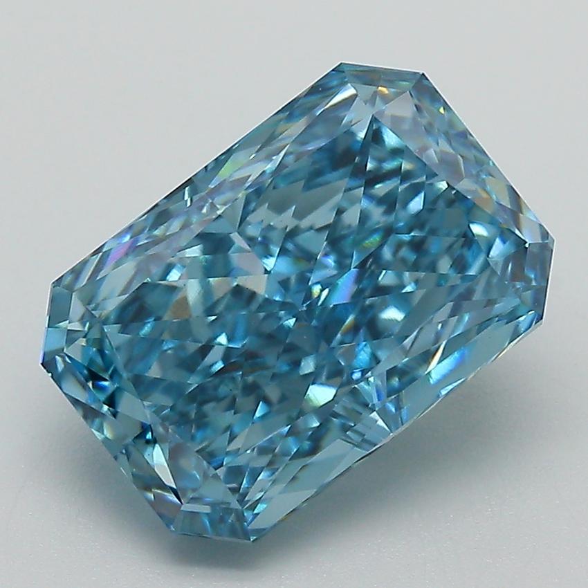 4.53 Ct. Fancy Vivid Blue Radiant Lab Grown Diamond