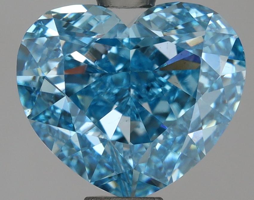 2.64 Ct. Fancy Vivid Blue Heart Lab Grown Diamond