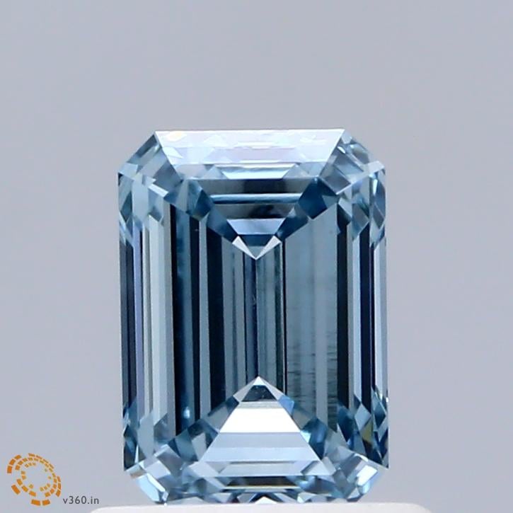 0.91 Ct. Fancy Intense Blue Emerald Lab Grown Diamond