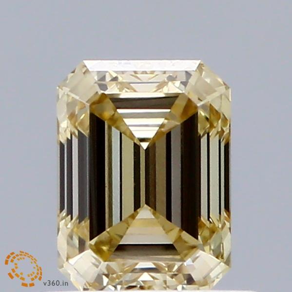0.72 Ct. Fancy Yellow Emerald Lab Grown Diamond