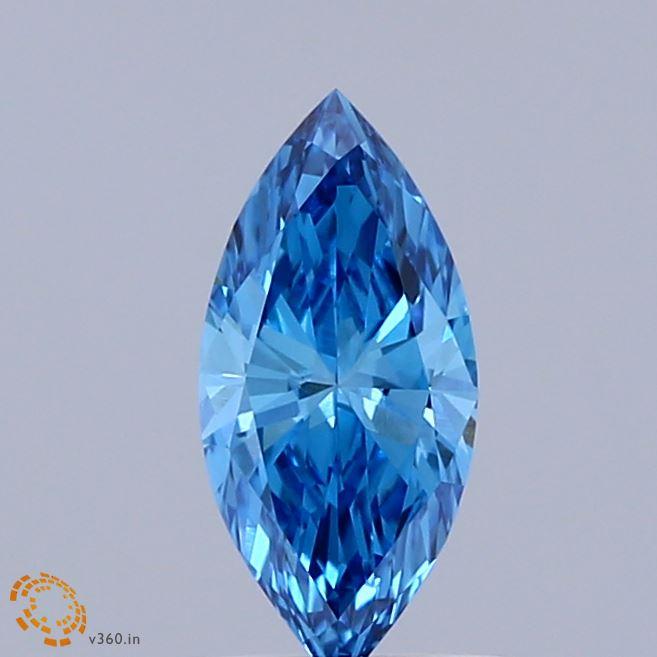 0.74 Ct. Fancy Vivid Blue Marquise Lab Grown Diamond