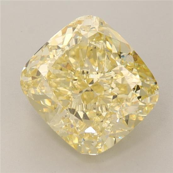2.76 Ct. Fancy Vivid Yellow Cushion Lab Grown Diamond