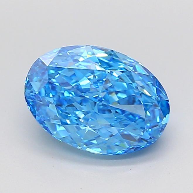 2.37 Ct. Fancy Vivid None Blue Oval Lab Grown Diamond