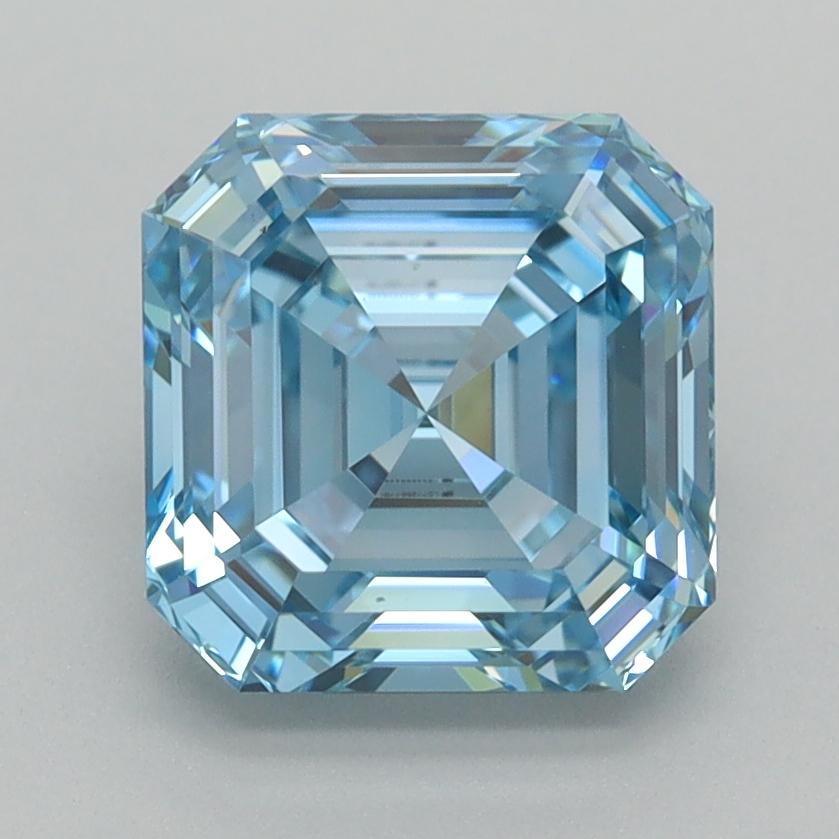 2.54 Ct. Fancy Vivid  Blue Asscher Lab Grown Diamond