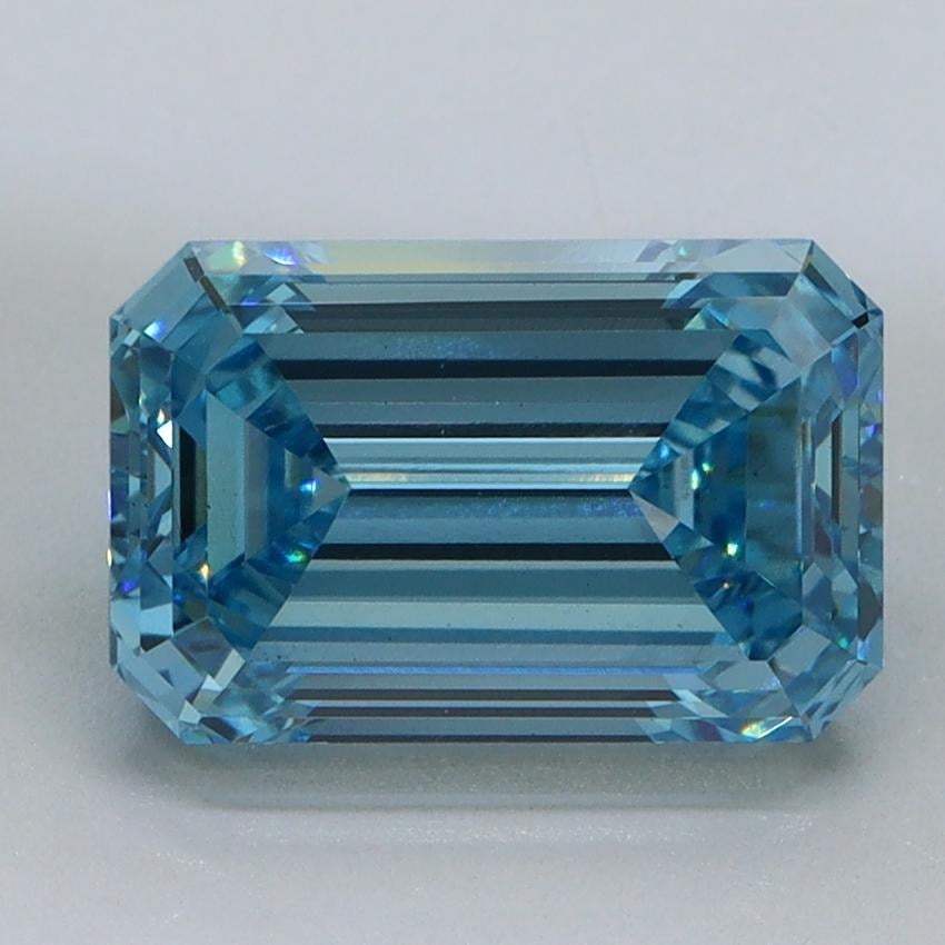 2.71 Ct. Fancy Vivid Blue Emerald Lab Grown Diamond