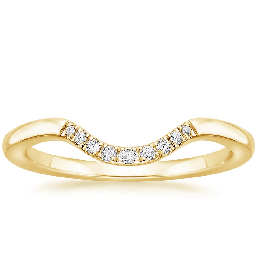 Yellow Gold Midi Half Moon Diamond Nesting Ring