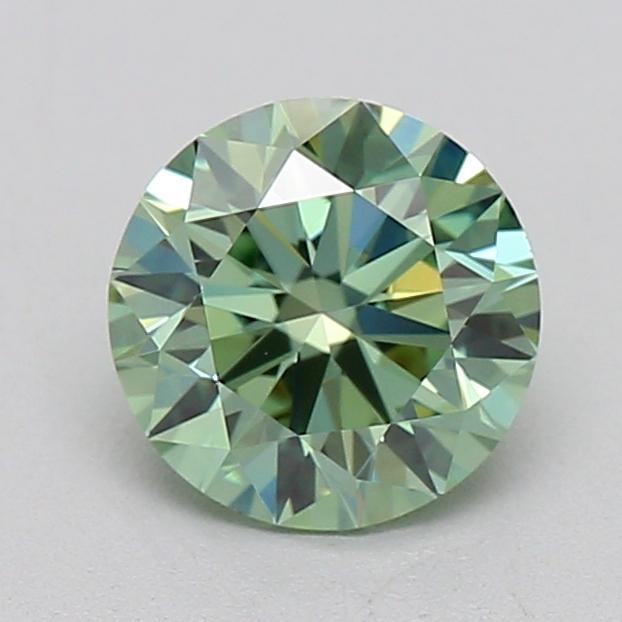0.70 Ct. Fancy Vivid Green Round Lab Grown Diamond