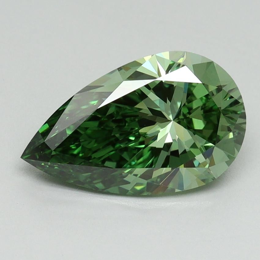 2.09 Ct. Fancy Vivid Green Pear Lab Grown Diamond