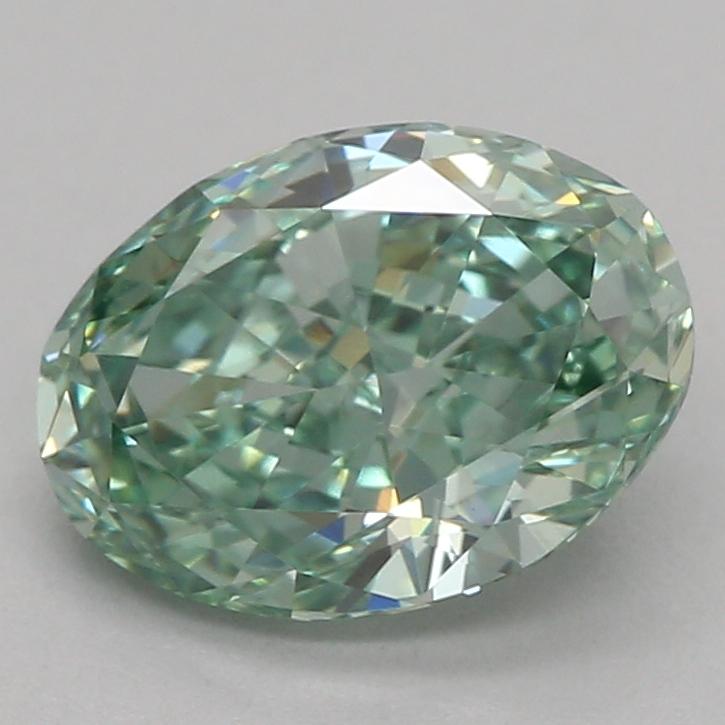 1.09 Ct. Fancy Vivid Green Oval Lab Grown Diamond