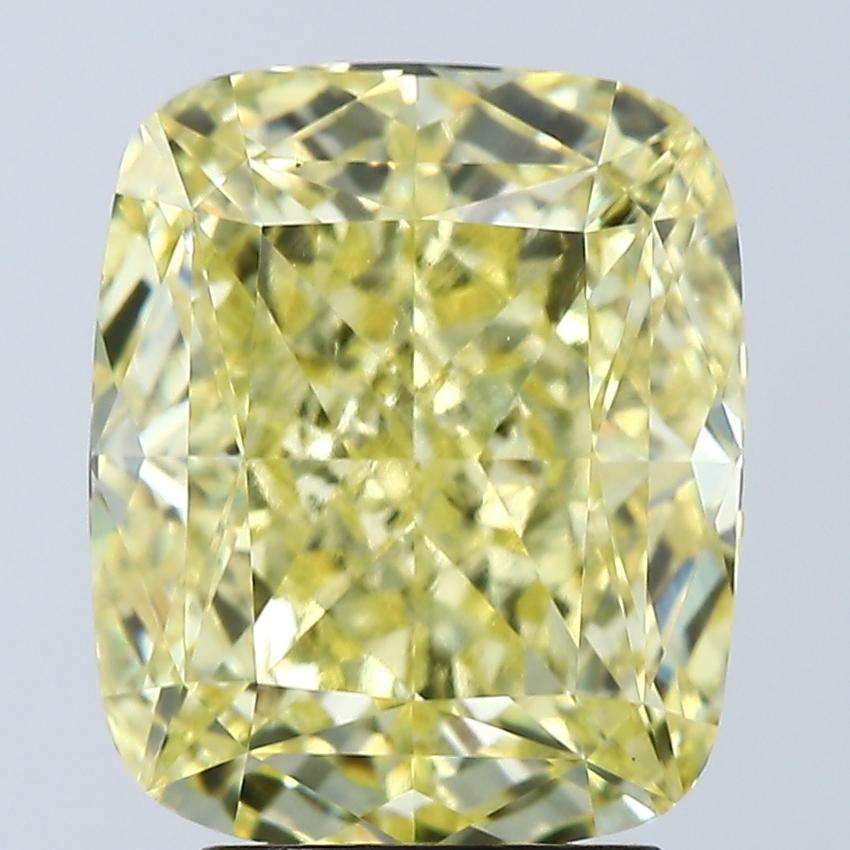 4.04 Ct. Fancy Vivid Yellow Cushion Lab Grown Diamond